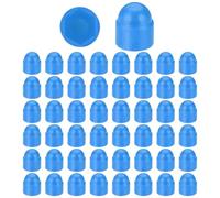 PATIKIL 50 Pcs Hex Nut Cover, M6x10x14mm Nylon Screws Bolt Covers Caps Dome Acorn Hex Head Bolt Protection Cap for Screws Nut, Blue