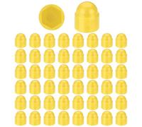 PATIKIL 50 Pcs Hex Nut Cover, M6x10x14mm Nylon Screws Bolt Covers Caps Dome Acorn Hex Head Bolt Protection Cap for Screws Nut, Yellow