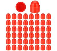PATIKIL 50 Pcs Hex Nut Cover, M6x10x14mm Nylon Screws Bolt Covers Caps Dome Acorn Hex Head Bolt Protection Cap for Screws Nut, Red