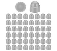 PATIKIL 50 Pcs Hex Nut Cover, M8x13x15mm Nylon Screws Bolt Covers Caps Dome Acorn Hex Head Bolt Protection Cap for Screws Nut, Gray