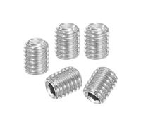 PATIKIL 50 Pcs Hex Socket Grub Screw, M5x6mm Flat Point Grub Bolt 304 Stainless Steel Head Socket Set Screws for Door Handles Light Fixture Repair