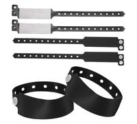 PATIKIL 50 Pcs ID Wristbands, Adjustable Identification Wristband Secure Identification Bands Bracelet for Events Parks Field Trips Airport Travel, Black