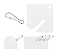 PATIKIL 50 Pcs Key Tags, 1.5" Plastic Hanging Tag Slotted Key Tags Square Blank Writeable Durable with Metal Snap Hooks for Cabinet Boxes Lockers Identifiers Home Garage, White