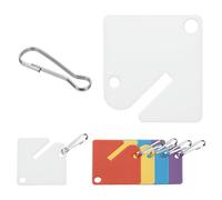 PATIKIL 50 Pcs Key Tags, 1.5" Plastic Hanging Tag Slotted Key Tags Square Blank Writeable Durable with Metal Snap Hooks for Cabinet Boxes Lockers Identifiers Home Garage, Multicolor