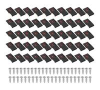 PATIKIL 50 Pcs LED Light Strip Clips, 10mm Outdoor Light Mounting Brackets Self Adhesive LED Light Holder Wires Organizer with Screws Fixing, Black