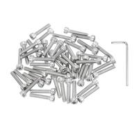 PATIKIL 50 Pcs M4 x 20mm Hex Socket Head Cap Screws Bolts, 304 Stainless Steel Socket Drive Machine Screws with Hex Wrench, Full Threads