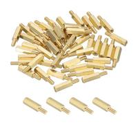 PATIKIL 50 Pcs Male to Female Thread Spacer Screws M3 x 13mm + 6mm Brass Hex Standoff PCB Motherboard Spacer Screw Nut for Drone Quadcopter Computer Electronic Projects Circuit Board