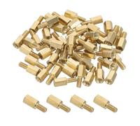 PATIKIL 50 Pcs Male to Female Thread Spacer Screws M3 x 7mm + 6mm Brass Hex Standoff PCB Motherboard Spacer Screw Nut for Drone Quadcopter Computer Electronic Projects Circuit Board