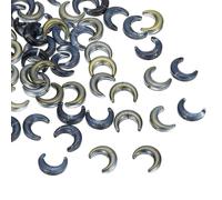 PATIKIL 50 Pcs Moon Charm Crystal Glass Moon Beads Crescent Shaped Spacer Beads Tiny Hanging Pendant for Jewelry Making Bracelet DIY Craft Accessories Bulk, Black/Gold