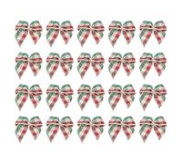 PATIKIL 50 Pcs Plaid Style Ribbon Bows 1 Inch Small Twist Tie Bows Craft Bows for DIY Gift Wrapping Wedding Birthday Valentine's Day Mother's Day, Red/Green