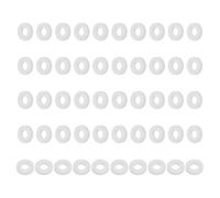 PATIKIL 50 Pcs PTFE Flat Washers 0.2 ID x 0.39" OD x 0.08" Thickness Sealing Spacer Flange Gasket for Machines Pipe Valves Oil Gas Industries, White (5x10x2mm)