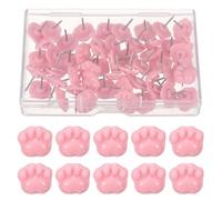 PATIKIL 50 Pcs Push Pins for Bulletin Board, Cute Cat Paw Push Pin Decorative Animal Paws Thumb Tacks for Photos Cork Boards Wall Map Office Home Decor, Pink