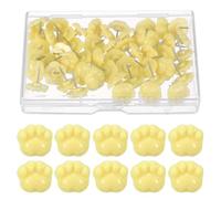 PATIKIL 50 Pcs Push Pins for Bulletin Board, Cute Cat Paw Push Pin Decorative Animal Paws Thumb Tacks for Photos Cork Boards Wall Map Office Home Decor, Yellow