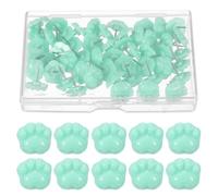 PATIKIL 50 Pcs Push Pins for Bulletin Board, Cute Cat Paw Push Pin Decorative Animal Paws Thumb Tacks for Photos Cork Boards Wall Map Office Home Decor, Light Green