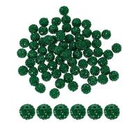 PATIKIL 50 Pcs Rhinestone Beads for Jewelry Making, 10mm Shiny Round Disco Ball Bead Sparkle Crystal Clay Beads with Hole for Bracelet Necklace DIY Crafting, Emerald