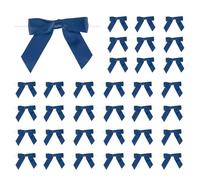 PATIKIL 50 Pcs Satin Ribbon Twist Tie Bows 3.5 Inch Small Craft Bows for DIY Gift Wrapping Champagne Bottle Wedding Christmas Birthday Decor, Navy Blue