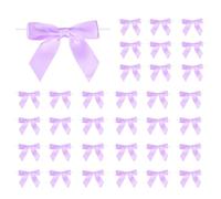 PATIKIL 50 Pcs Satin Ribbon Twist Tie Bows 3.5 Inch Small Craft Bows for DIY Gift Wrapping Champagne Bottle Wedding Christmas Birthday Decor, Lavender Purple