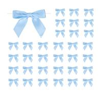 PATIKIL 50 Pcs Satin Ribbon Twist Tie Bows 3.5 Inch Small Craft Bows for DIY Gift Wrapping Champagne Bottle Wedding Christmas Birthday Decor, Dark Blue