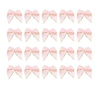 PATIKIL 50 Pcs Solid Ribbon Bows 1 Inch Small Twist Tie Bows Craft Bows for DIY Gift Wrapping Wedding Birthday Valentine's Day Mother's Day, Light Pink