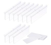 PATIKIL 50 Pcs Wire Shelf Label Holder, Plastic Storage Bins Clip Merchandise Sign Display Holder Label Holders for Market, Retail Shop, and Pantry(1.65x3.94 inch)
