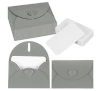 PATIKIL 50 Set Mini Envelopes with Heart Clasp, 4.1x3 Blank Note Cards with Envelopes for Gift Wedding Invitation Graduation Holiday Thanksgiving Day Christmas, Silver