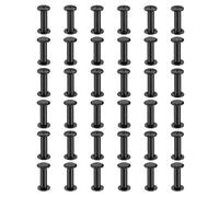PATIKIL 50 Sets Chicago Screws, 17mm l Chicago Screws Phillips Binding Post Screw Bolts Leather Rivets Fasteners Connectors for Leather Belt Scrapbook Photo Albums, Black