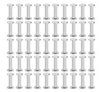 PATIKIL 50 Sets Chicago Screws, 4x15mm(DxH) Chicago Screws Phillips Binding Post Screw Bolts Leather Rivets 304 Stainless Steel Fasteners for Leather Belt Scrapbook Photo Albums, Silver