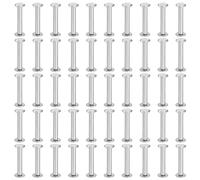 PATIKIL 50 Sets Chicago Screws, 4x25mm(DxH) Chicago Screws Phillips Binding Post Screw Bolts Leather Rivets 304 Stainless Steel Fasteners for Leather Belt Scrapbook Photo Albums, Silver