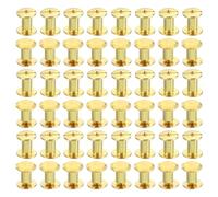 PATIKIL 50 Sets Chicago Screws, M5x8mm Chicago Screws Phillips Binding Post Screw Bolts Leather Rivets Brass Fasteners Connectors Steel for Leather Belt Scrapbook Photo Albums, Golden