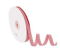 PATIKIL 50 Yard x 3/8 Inch Gingham Ribbon, Plaid Ribbon Nylon Checkered Gift Wrapping Strip for Thanksgiving Bow Wreath Craft Birthday Wedding, Red