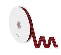 PATIKIL 50 Yard x 3/8 Inch Gingham Ribbon, Plaid Ribbon Nylon Checkered Gift Wrapping Strip for Thanksgiving Bow Wreath Craft Birthday Wedding, Black Red