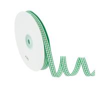 PATIKIL 50 Yard x 3/8 Inch Gingham Ribbon, Plaid Ribbon Nylon Checkered Gift Wrapping Strip for Thanksgiving Bow Wreath Craft Birthday Wedding, Light Green