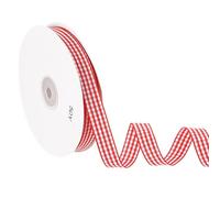 PATIKIL 50 Yard x 5/8 Inch Gingham Ribbon, Plaid Ribbon Nylon Checkered Gift Wrapping Strip for Thanksgiving Bow Wreath Craft Birthday Wedding, Red