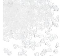 PATIKIL 500 Pcs Earring Backs, Silicone Locking Earring Backs Replacements Hypoallergenic Earring Stopper Secure Locking Charm for Studs, Clear 0.16"