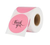 PATIKIL 500 Pcs Round Thermal Labels, 2.8 Inch Circle Colored Stickers Self Adhesive Circle Tags for Thermal Print Office Home Decor Diary to-do List Travel Notebook, Pink