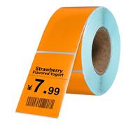 PATIKIL 500 Pcs Thermal Labels, 1.57x2.36 Inch Thermal Printer Labels Stickers Self Adhesive Tags Rectangle Paper Roll Small for Printer Shipping Label Mailing UPS Barcode Address, Orange