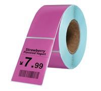 PATIKIL 500 Pcs Thermal Labels, 1.57x2.36 Inch Thermal Printer Labels Stickers Self Adhesive Tags Rectangle Paper Roll Small for Printer Shipping Label Mailing UPS Barcode Address, Purple