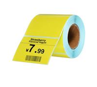 PATIKIL 500 Pcs Thermal Labels, 2x2.76 Inch Thermal Printer Labels Stickers Self Adhesive Tags Rectangle Paper Roll Small for Printer Shipping Label Mailing UPS Barcode Address, Yellow