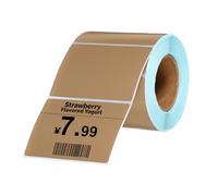 PATIKIL 500 Pcs Thermal Labels, 2x2.76 Inch Thermal Printer Labels Stickers Self Adhesive Tags Rectangle Paper Roll Small for Printer Shipping Label Mailing UPS Barcode Address, Brown