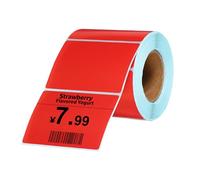 PATIKIL 500 Pcs Thermal Labels, 2x2.76 Inch Thermal Printer Labels Stickers Self Adhesive Tags Rectangle Paper Roll Small for Printer Shipping Label Mailing UPS Barcode Address, Red