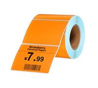 PATIKIL 500 Pcs Thermal Labels, 2x2.76 Inch Thermal Printer Labels Stickers Self Adhesive Tags Rectangle Paper Roll Small for Printer Shipping Label Mailing UPS Barcode Address, Orange