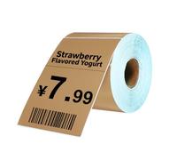 PATIKIL 500 Pcs Thermal Labels, 3.94x5.91 Inch Thermal Printer Labels Stickers Self Adhesive Tags Rectangle Paper Roll Small for Printer Shipping Label Mailing UPS Barcode Address, Brown