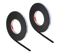 Patikil 5000 x 10 x 3mm EVA Single Sided Foam Tape, 2Pcs Multipurpose Sealing Strip Weather Stripping Foam Sealing Strips with Adhesive for Door, Black