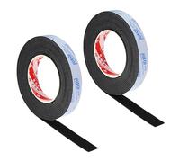 Patikil 5000 x 20 x 2mm EVA Single Sided Foam Tape, 2Pcs Multipurpose Sealing Strip Weather Stripping Foam Sealing Strips with Adhesive for Door, Black