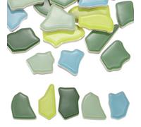 PATIKIL 500g/1.1LB Irregular Ceramics Mosaic Tiles, 0.79"-1.57" Mosaic Stained Tile Broken Porcelain Pieces Stones Bulk for DIY Craft Making Vases Home Decoration, Green Series