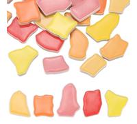 PATIKIL 500g/1.1LB Irregular Ceramics Mosaic Tiles, 0.79"-1.57" Mosaic Stained Tile Broken Porcelain Pieces Stones Bulk for DIY Craft Making Vases Home Decoration, Red Yellow