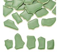 PATIKIL 500g/1.1LB Irregular Ceramics Mosaic Tiles, 0.79"-1.57" Mosaic Stained Tile Broken Porcelain Pieces Stones Bulk for DIY Craft Making Vases Home Decoration, Green