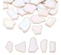 PATIKIL 500g/1.1LB Irregular Ceramics Mosaic Tiles, 0.79"-1.57" Mosaic Stained Tile Broken Porcelain Pieces Stones Bulk for DIY Craft Making Vases Home Decoration, Shiny White