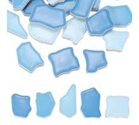 PATIKIL 500g/1.1LB Irregular Ceramics Mosaic Tiles, 0.79"-1.57" Mosaic Stained Tile Broken Porcelain Pieces Stones Bulk for DIY Craft Making Vases Home Decoration, Blue Series