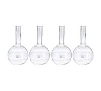 PATIKIL 500ml Boiling Flask, 4Pcs 3.3 Borosilicate Glass Single Neck Flat Bottom Flask Heavy Wall with 24/40 Standard Taper Outer Joint for Laboratory, Clear